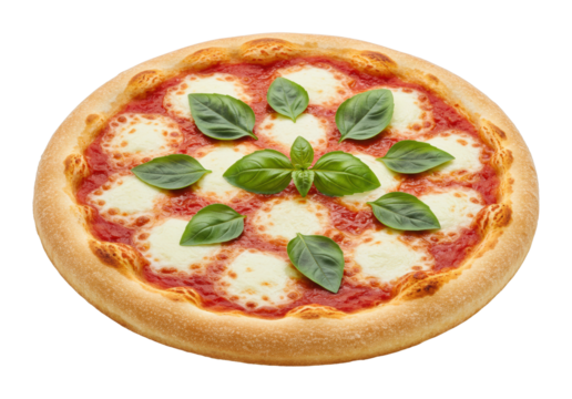 Savoring authentic margherita pizza italian kitchen food bright setting shot isolated on transparent background