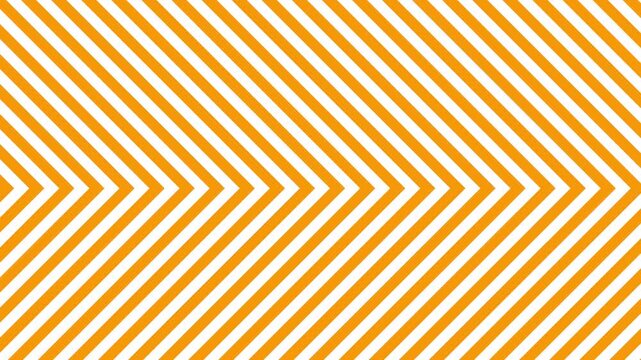 Bright orange and white diagonal hazard stripes move slowly in a seamless loop. Perfect for construction, safety, and industrial warning overlays.