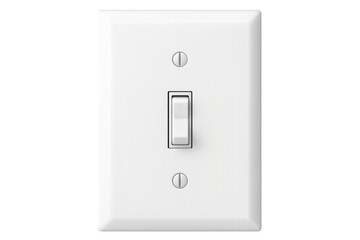 White light switch on transparent background controlling electricity