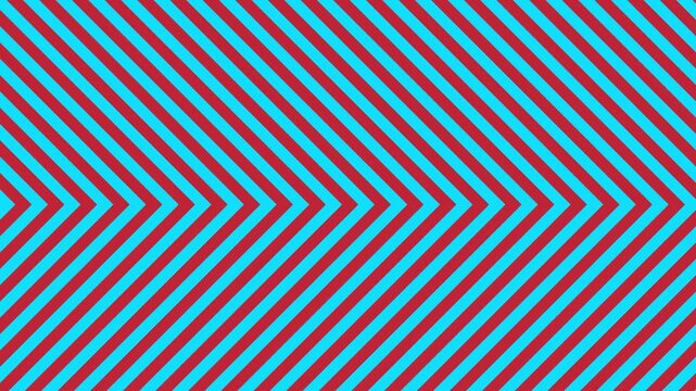 Cyan and Maroon Animated Diagonal Chevron Stripe Pattern Description: A unique cyan and maroon diagonal stripe pattern moving in a chevron formation. This abstract geometric background offers a sophis
