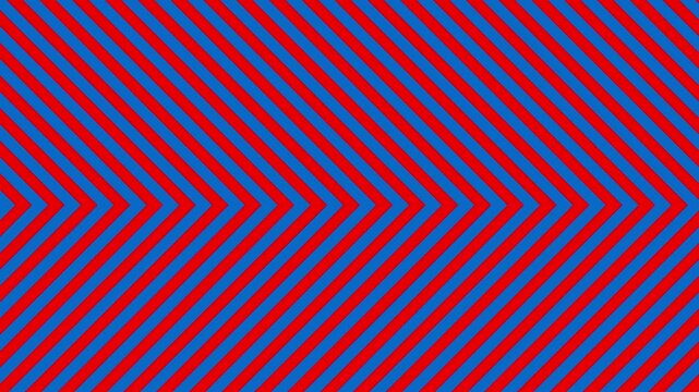High-contrast red and deep blue diagonal stripes form a chevron pattern that animates seamlessly across the screen. The vivid color combination gives an energetic, bold feel suitable for sport transit