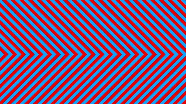 High-contrast red and cyan diagonal chevron lines create a dynamic, repeating geometric pattern. Designed for energetic video backdrops, motion graphics, and creative design projects.