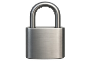 Fototapeta premium Closed metal padlock securing important data on transparent background