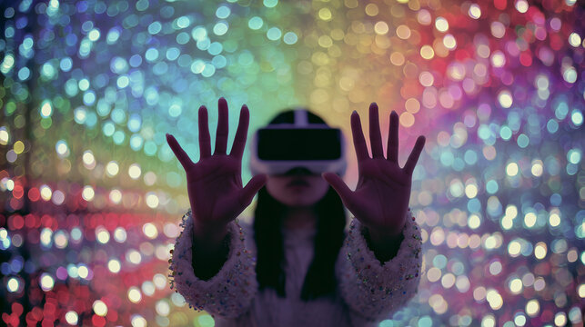 Student Using Hologram, VR Headset, and AI in Smart Classroom – Immersive Education with Virtual Reality, Machine Learning, and Interactive Digital Technology