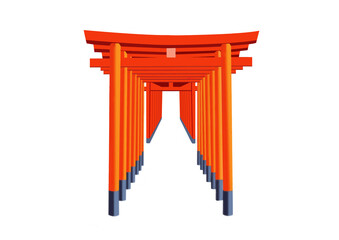 並ぶ鳥居のアートイラスト