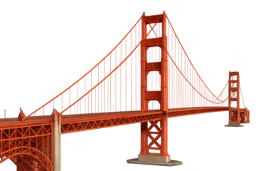 Wandcirkels Golden Gate Bridge Golden Gate Bridge model on transparent background connecting San Francisco and Marin County  © Marko