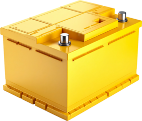 Isolated Car Battery on White Background