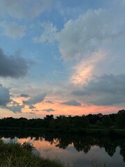 sunset over the river