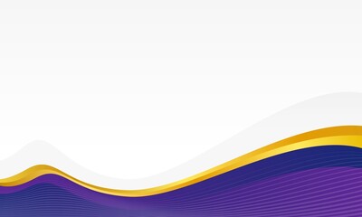 Modern Abstract Wave Border Background with Gold and Purple Corporate Design with Flowing Lines