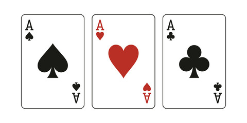 playing cards aces transparent outline