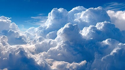 Cumulus clouds creating a stunning view in the blue sky