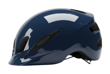Biking safety gear stylish dark blue helmet urban cycling product studio setting isolated on transparent background