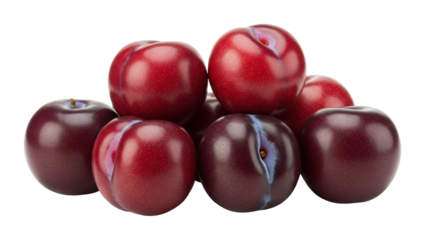 Harvesting fresh plums fruit market food bright environment culinary delight isolated on transparent background