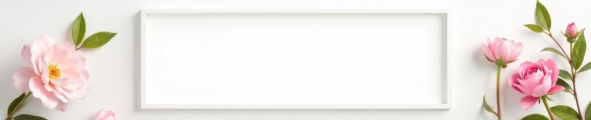 Clean white picture frame isolated on white background, background, gallery