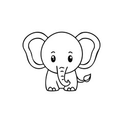 Naklejka premium Cute cartoon elephant illustration