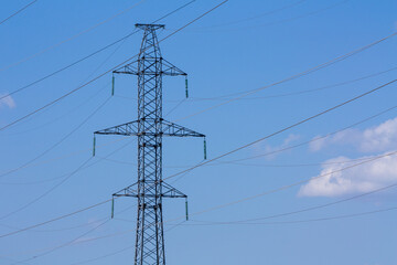 Power line on the background of the sky
