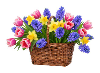 Fototapeta premium Spring floral arrangement garden colorful environment blooms and beauty isolated on transparent background