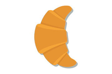 Stylized illustration of a golden croissant in a minimalistic style on an isolated background. Ideal for food-related graphics, bakeries, and breakfast concepts