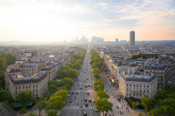 Beautiful view of the boulevards of Paris, France