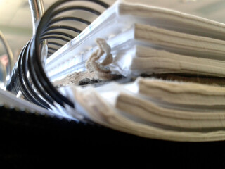 Close-up of Spiral Bound Notebook Pages