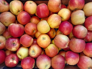 Red apples in a market