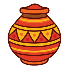 ceramic vase isolated on white background