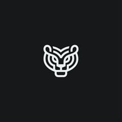 Tiger head icon flat vector design