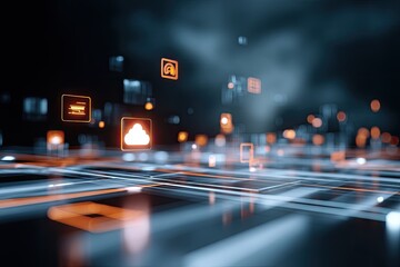 Abstract digital cityscape