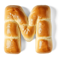  Bread Letter M on transparent background