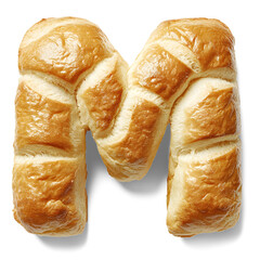  Bread Letter M on transparent background
