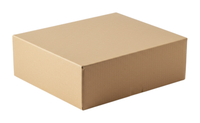 Unboxing excitement a brown shipping box in a home office setting capturing the anticipation of delivery isolated on transparent background