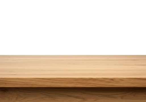 Natural wood table surface display minimalist style home decor bright environment top modern concept isolated on transparent background