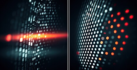 Abstract digital display with glowing dots