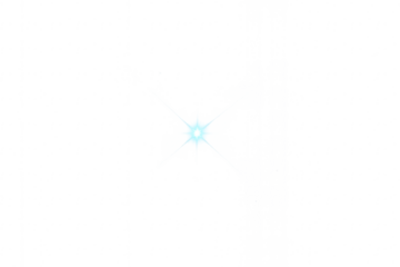 Bright blue star shining on transparent background
