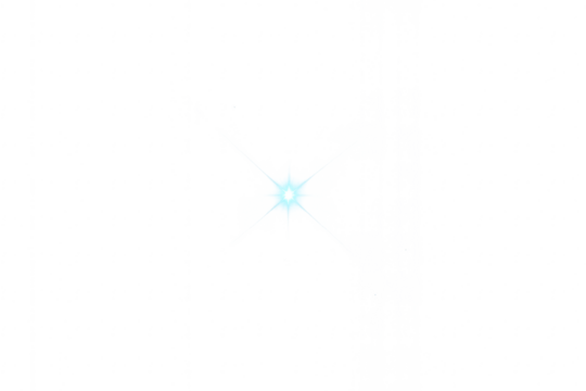 Bright blue star shining on transparent background