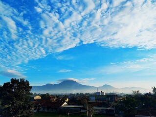 Lenticular clouds or mountain cap clouds