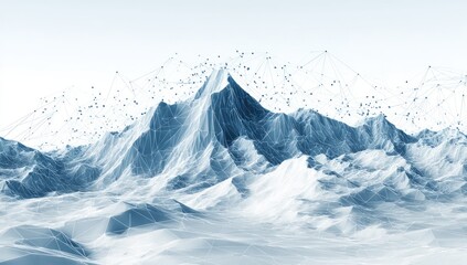 Abstract mountain range with interconnected points