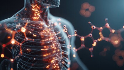 3D anatomy with molecular structure