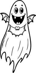 Cute bat ghost adds a unique character to Halloween celebrations, this adorable little bat ghost flies around, ready to spread spooky cheer.