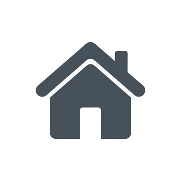 Simplistic monochrome home icon representing domesticity and comfortable living symbolizing shelter and basic needs conveyed in clean lines with