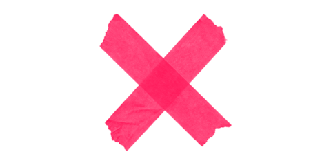A vivid red x mark displayed against a stark black backdrop creating a bold visual contrast effect