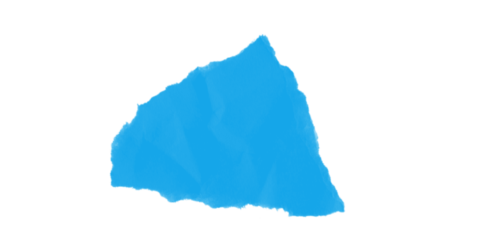 A light blue irregular triangle shape with jagged edges on a solid black background is displayed here