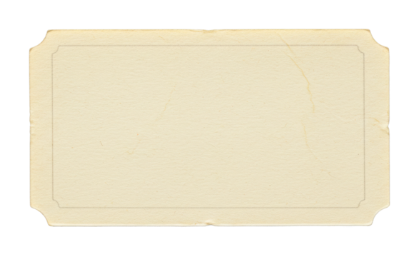 Vintage blank card for personal use creative projects digital downloads elegant white space simple aesthetic isolated on transparent background