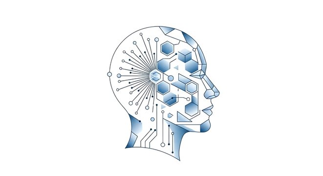 Artificial Intelligence Infographic Illustration &ndash; Minimalist Futuristic Vector Design