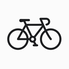 Fototapeta premium Simple black outline icon of a bicycle, representing cycling, transport, and eco-friendly travel.