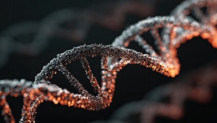 DNA helix close-up, 3D model