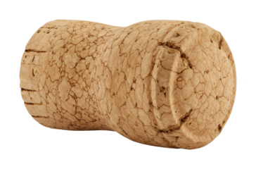 Celebrating milestones champagne cork on a rustic table still life cozy home environment perspective isolated on transparent background