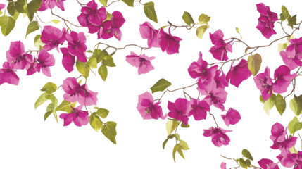 PNG Transparent Watercolor Bougainvillea Vine Frame