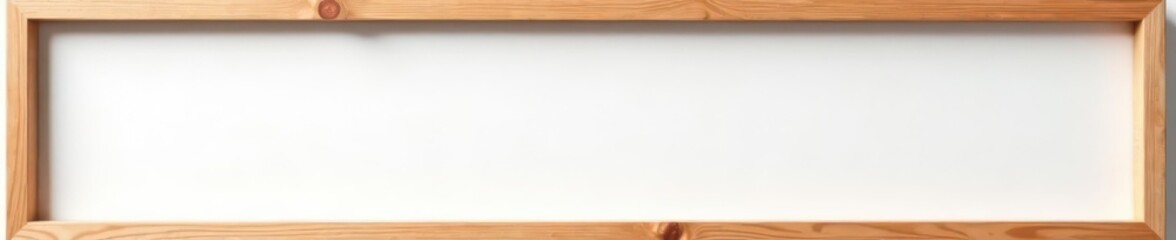 Clean, simple wooden frame surrounding empty canvas; perfect for showcasing art , photography, neutral, template