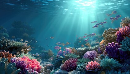 Obraz premium Vibrant underwater coral reef scene (2)